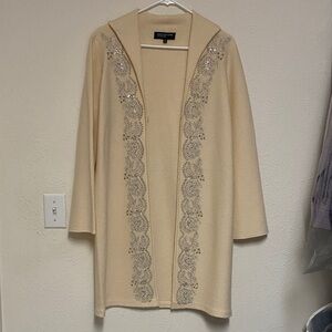 Jones, New York Cream Cardigan with Accents